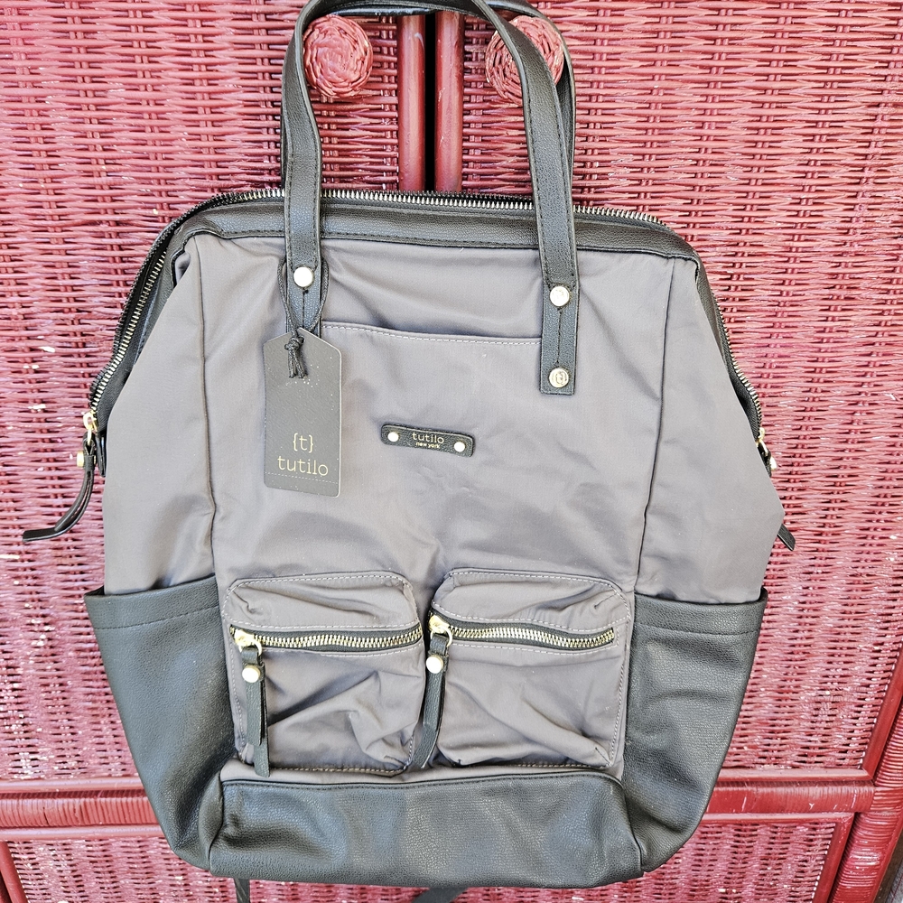 Tutlo Gray and Black Women's Backpack